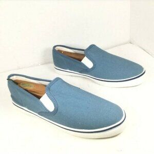 Haband Active Joe Men's Canvas Loafers Flat Casual Shoe Light Blue Size 8